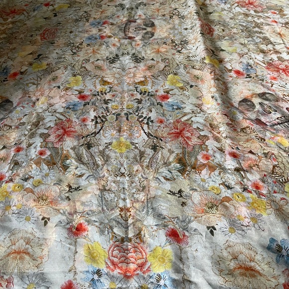 Alexander McQueen Accessories - Alexander McQueen Silk Floral and Skull Scarf